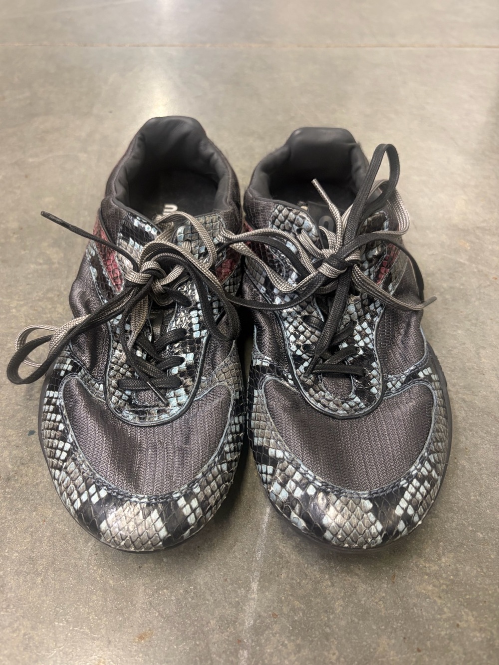 MIU MIU NYLON TECH PYTHON PRINT SNEAKERS ARDESIA ASTRALE SIZE 39 WITH BOX